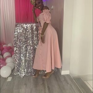 SHEIN Pink Midi Dress
